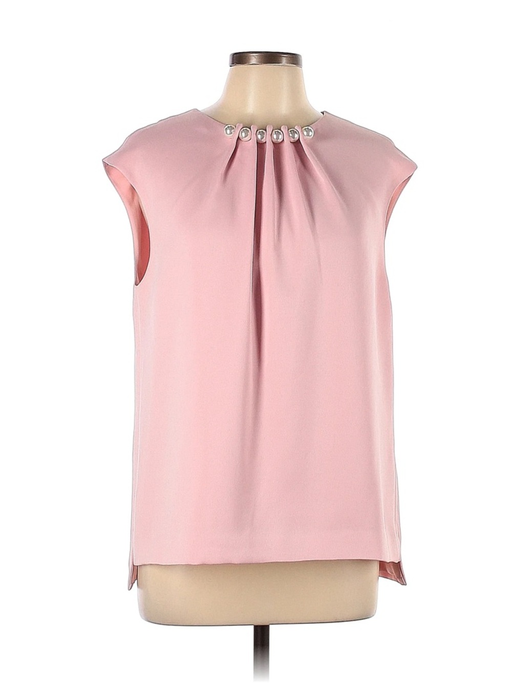 Ted Baker Blush Pink Sleeveless Pearl Trim Blouse